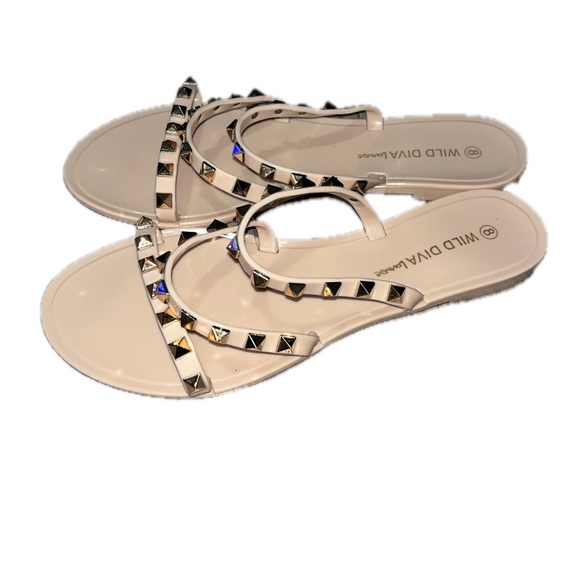 Wild Diva Lounge Open Toe Jelly Slide Sandals, Pink, Size 8, NWOT - Picture 3 of 6